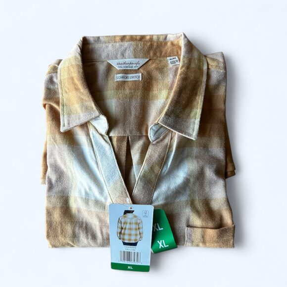 Weatherproof Vintage Women's Flannel Shirt Yellow size XL - Picture 5 of 9